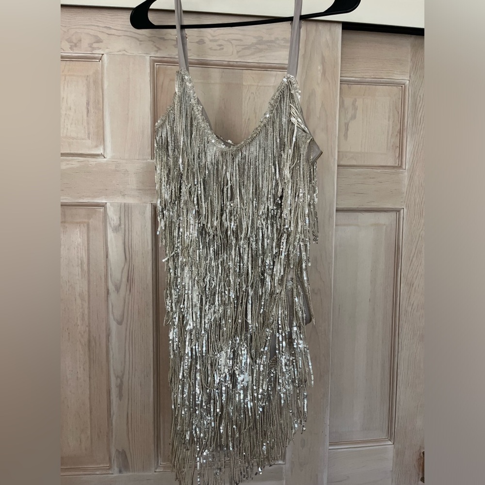 Eras tour Amazing Lace silver sequin dress